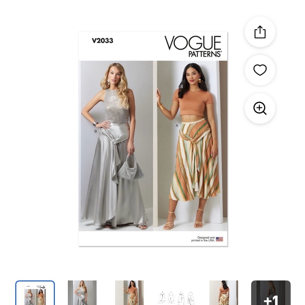 Vogue V2033 Size D5 Misses Two Lengths Skirt Sewing Pattern Brand New Uncut